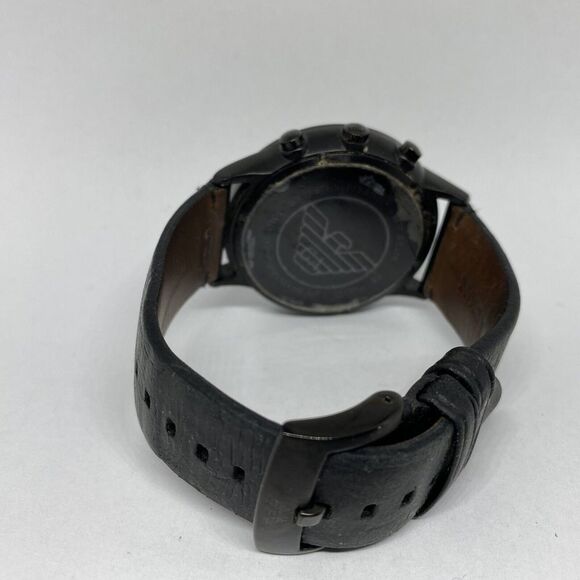 Emporio Armani Sportivo AR-2461 Men Black Leather Analog Dial Quartz Watch MP519 - Picture 10 of 12